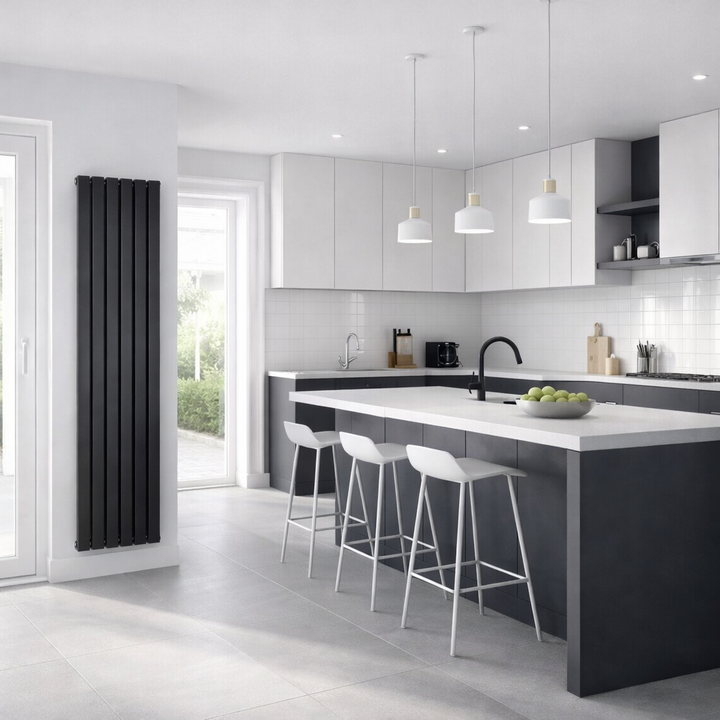 Valerie Vertical Flat Panel Radiator (Matt Black)