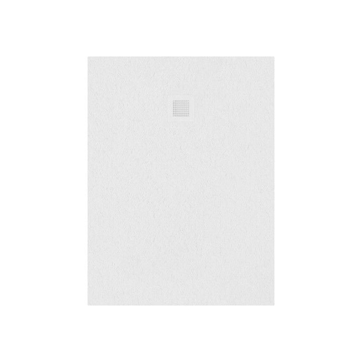 Slate Effect Rectangular Shower Tray - White