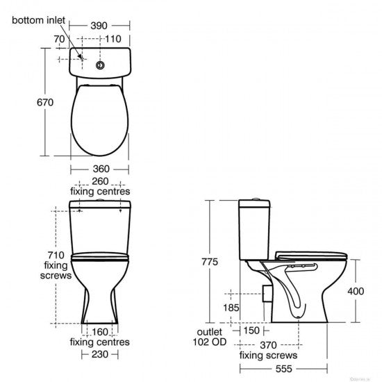 Ideal Standard Sandringham 21 Close Coupled Toilet with Lever Flush