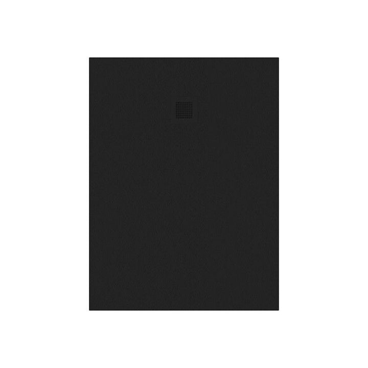 Slate Effect Rectangular Shower Tray - Black