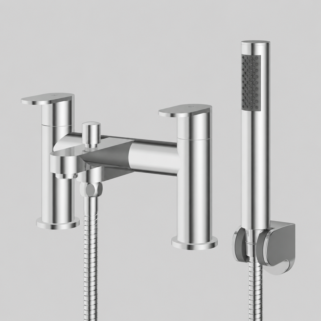 Bryant Bath Shower Mixer Tap with Handheld Spray - Polished Chrome