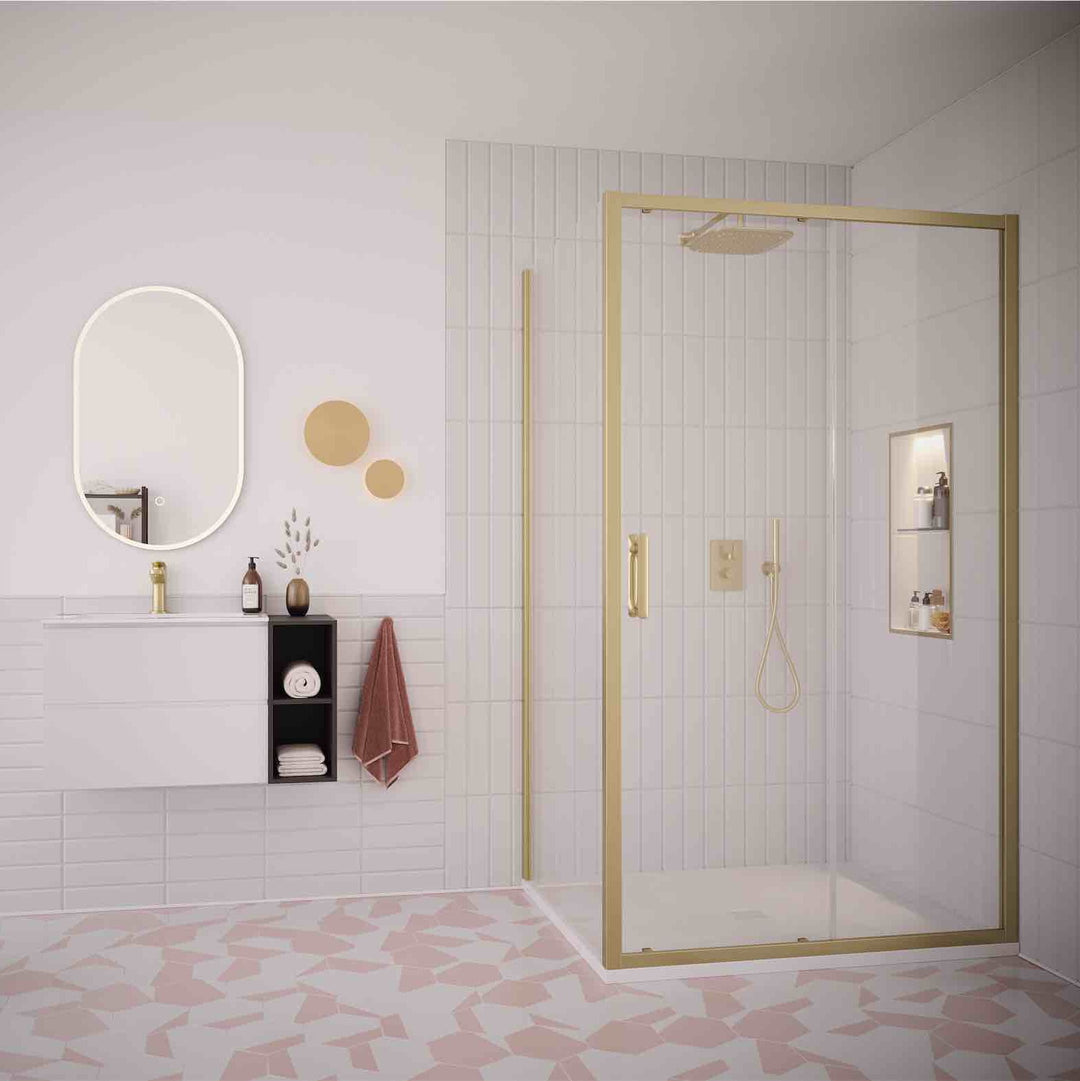 Flair - ILI Slider Door with Side Panel (Brushed Brass)