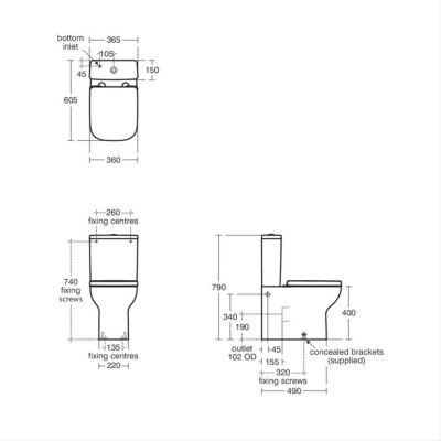 Ideal Standard i.life B Fully Shrouded Rimless Toilet