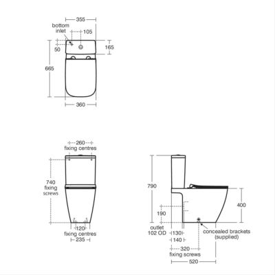 Ideal Standard i.life B Rimless Close Coupled Toilet