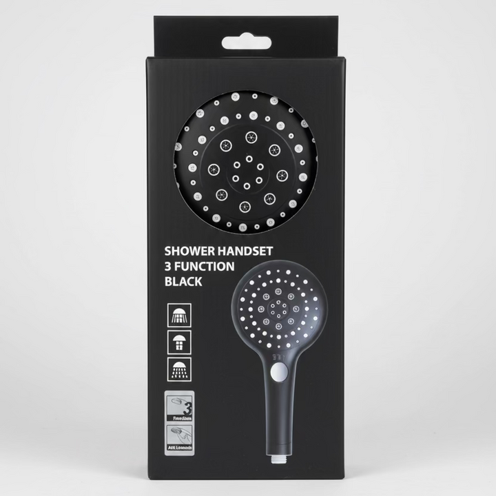 Three Function Shower Head - Black